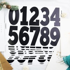 4 Inch Letter Number Stickers, Self Adhesive number Black