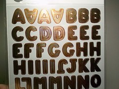 Large Lot Letter Alphabet Stickers Gold Letters Brights Retro Scrapbook Craft