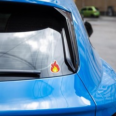 Fulmoon 144 Pcs Fire Vinyl Stickers 1.18 x 0.91 Inches Waterproof Red, Yellow