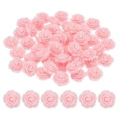 20mm Rose Flower Resin Cabochon, 50 Pcs Mini Rose Flower Resin, Light Pink
