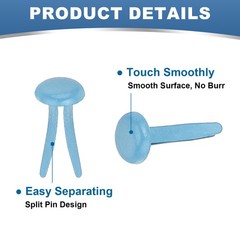 1000 Pcs Paper Brass Fasteners Split Pins, Sky Blue,4.5x 8 mm