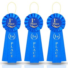 3 PCS 1st Place Blue Award Ribbons First Prize Winner Victory Recognition