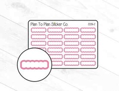 2226-2~~Dark Pink Scalloped Quarter Boxes Planner Stickers.