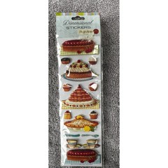 Punch Studio Dimensional Stickers Gifted Line Cakes Desserts Tea Scrapbooking