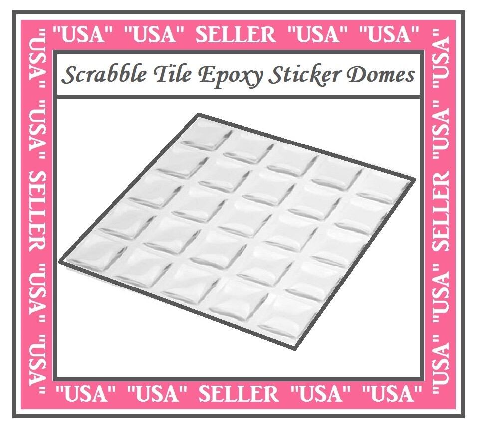 Scrabble Tile Resin Epoxy Domes Epoxy Stickers 20MM x 18MM Epoxy Sticker Seals