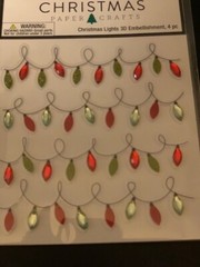 CHRISTMAS PAPER CRAFTS 3D TREE GEM LIGHTS STRING OF LIGHTS GEMSTONE LIGHTS 4PCS