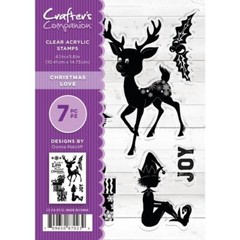 New Crafter’s Companion rubber Stamp set CHRISTMAS LOVE clear cling free USA shp