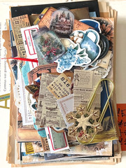 #26 – 150+pcs Blue Christmas JUNK JOURNAL 3D Kit with REAL EPHEMERA Mixed Media