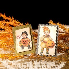Halloween 2 Small Rub On Transfers Stickers Crafts for Paper Wood Fabric DIY
