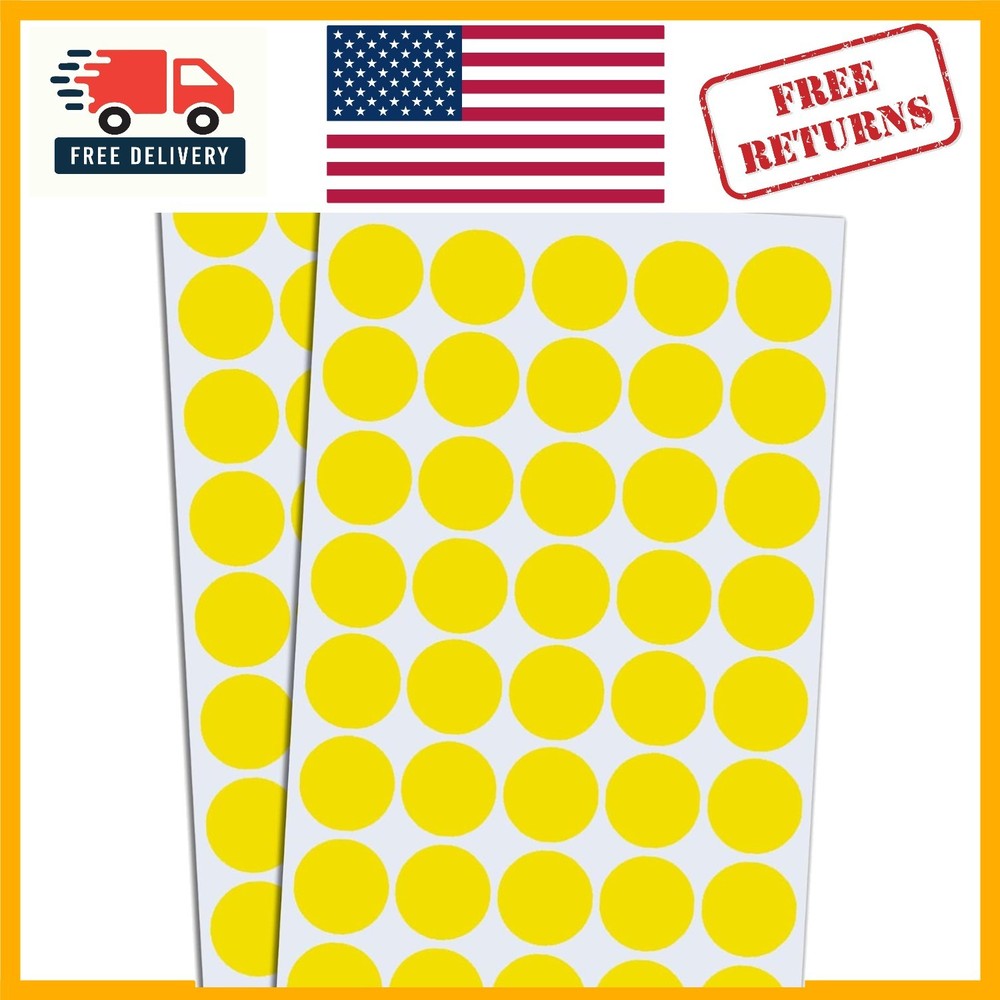 2000 High-Quality Yellow Round Dot Stickers – Perfect for Any Labeling Needs