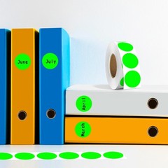 4 Rolls 4000PCS 1″ Round Fluorescent Green Circle Dot Labels for Home & Office