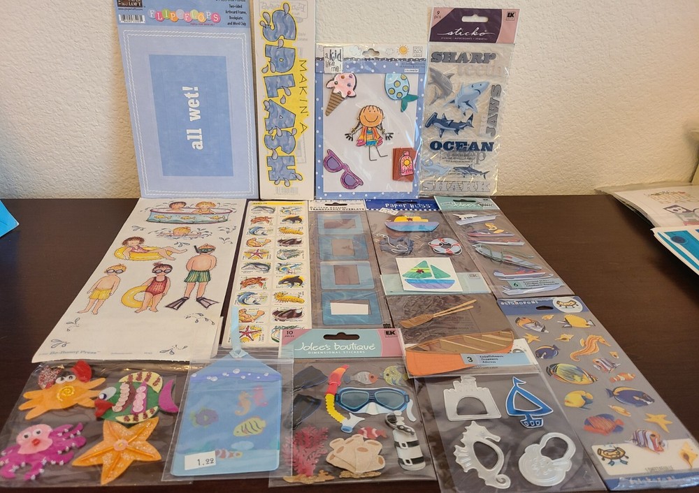 20 Pks/Sheets Stickers, Embellishments 4 Crafts, Scrapbooking Summer, Water #155