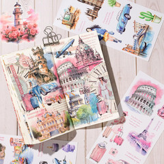 Journaling Sticker , 20 Sheets Scrapbook Stickers, Junk Journal Supplies, Pre-Cu