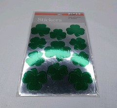 Vintage Paper Art Shamrock Stickers 22 Shiny Foil Sticker St. Patrick’s Day