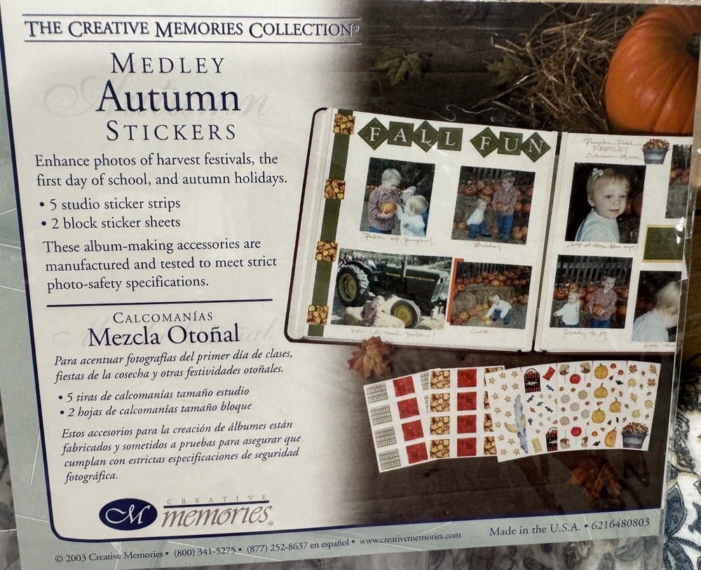 Creative Memories Autumn Medley Stickers – 2003 – Made In The USA
