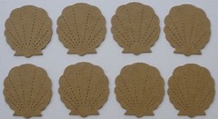 {6} SEASHELLS – Chipboard Die Cuts Bare Unfinished Sea Shells 1 1/2″ x 1 5/8″