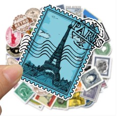Stickers Travel World Postage Stamp Vacation World Vinyl Airplane Pack Lot 50 pc