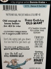 ART IMPRESSIONS RUBBER STAMP clear set DANCE IT OUT LAUGH birthday