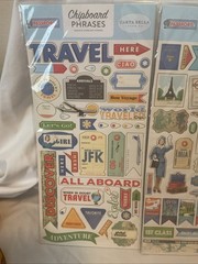 PASSPORT (2) 6″x13″ Chipboard COMBO Carta Bella Accents + Phrases Scrapbook