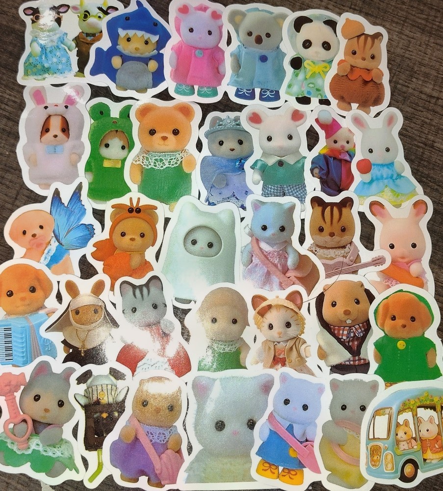 20pcs Cute Animal Plushy Multicolor Stickers Lot, Animals Character Scrapbooking