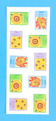 Vintage Creative Memories Garden Flower Seed Packets Sticker Sheet Scrapbooking