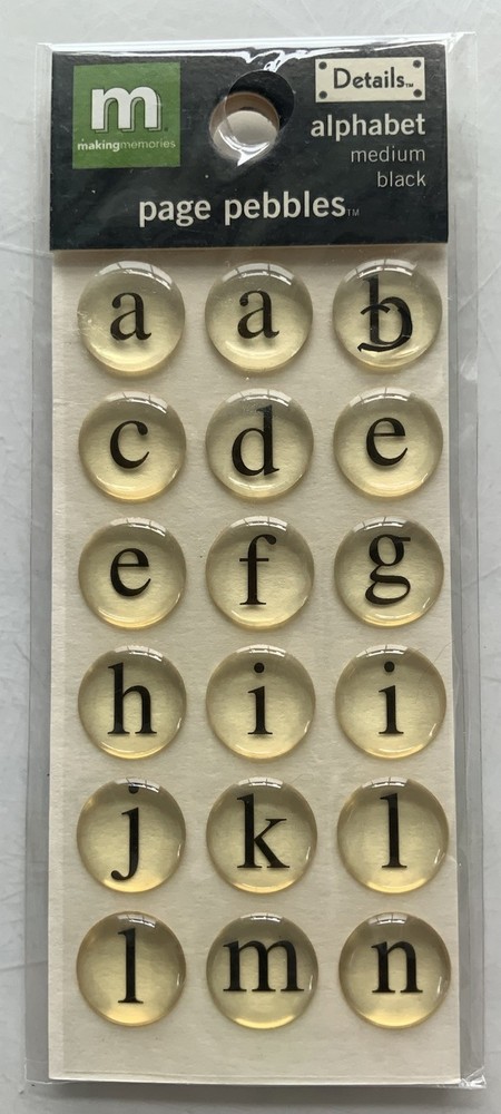 Vintage Making Memories ALPHABET PAGE PEBBLES Medium Black Scrapbooking Crafts