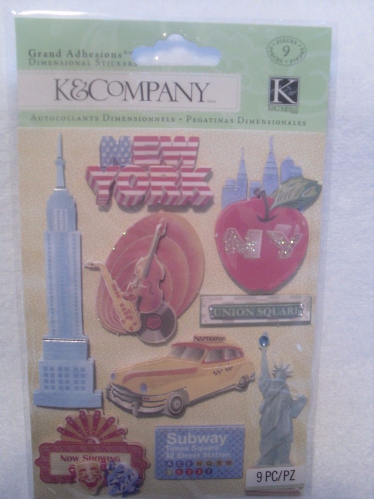 K & Company 9 pc Dimensional Stickers – HAPPY TRAILS NEW YORK