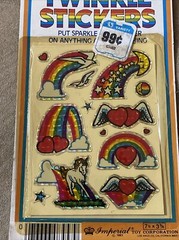 Vintage 80s Prism Twinkle Stickers Butterfly Sparkle Rainbow Unicorn Imperial