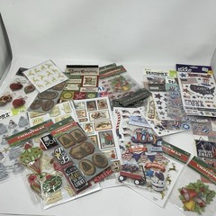 Huge Mixed Sticker & Scrapbooking Lot Holiday USA Christian Craft Set