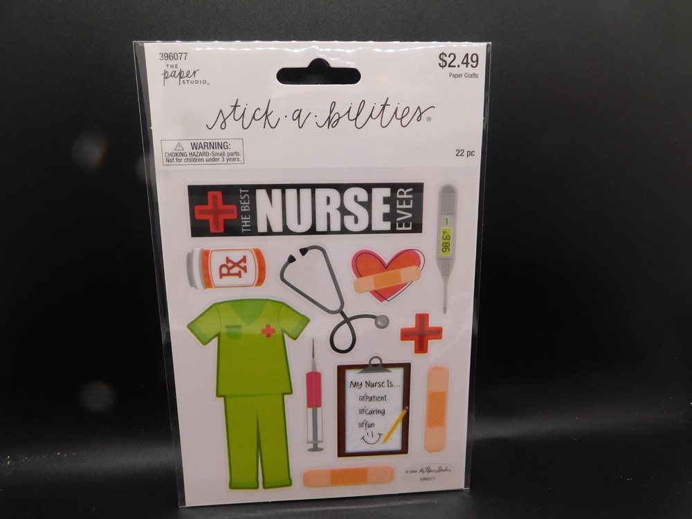 The paper studio stick a bilities Nurse stickers 22pc
