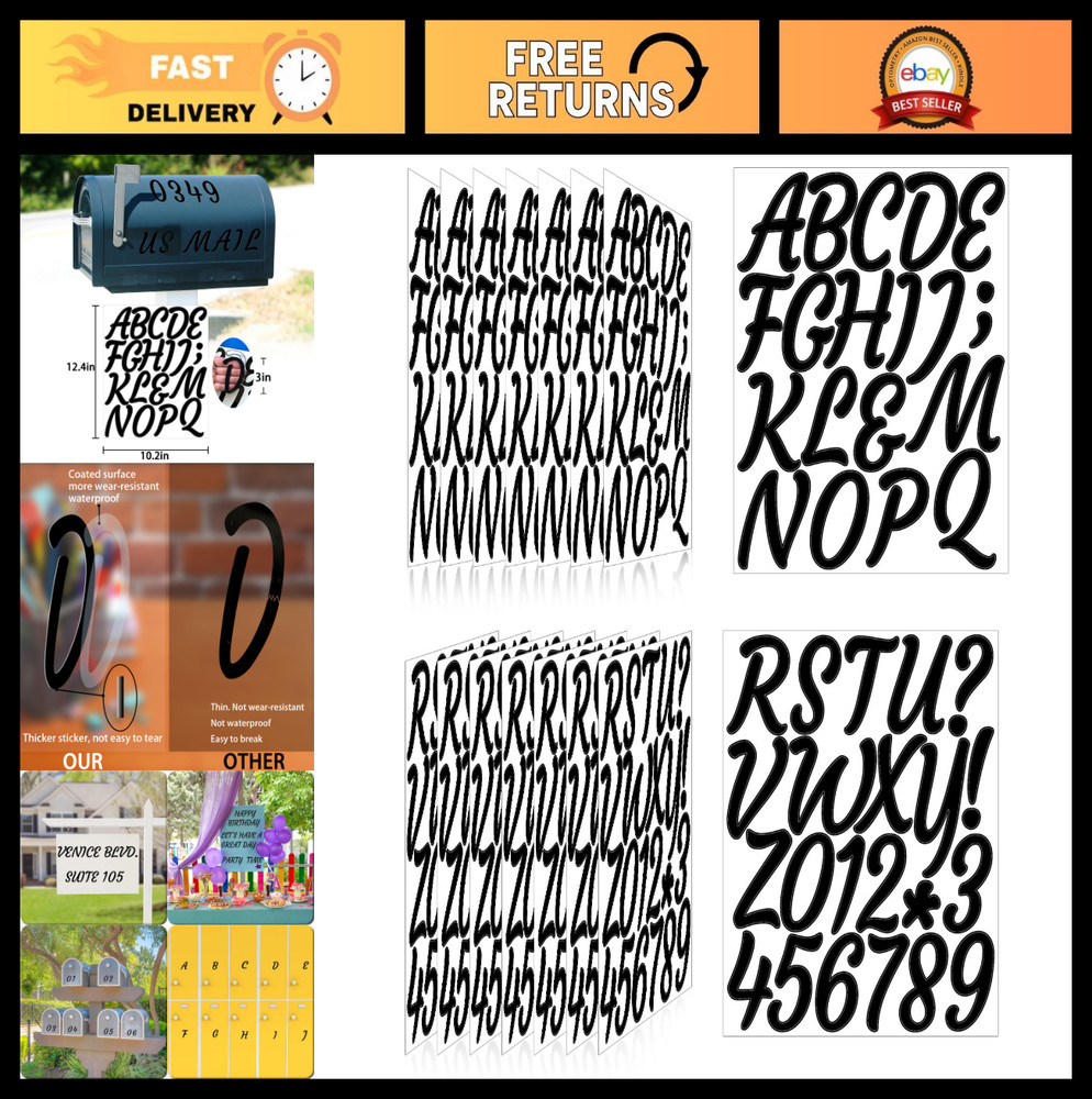 336 Pcs Waterproof Letter Stickers – Self-Adhesive Alphabet Decals for DIY, Mail