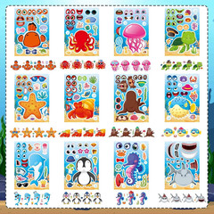 24 Ocean Animal Stickers for Kids – Make a Face & DIY Sea Creature Crafts