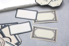 16pcs vintage label stickers | collage style frame label receipt themed white m