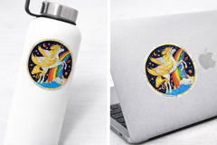 Pegasus Prism Sticker Retro 80s Holographic kawaii Unicorn 90s Holographic Decal
