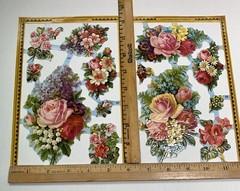 Vntg Mamelok Victorian Embossed Die Cut Lot Christmas Flowers Scrapbook Crafts