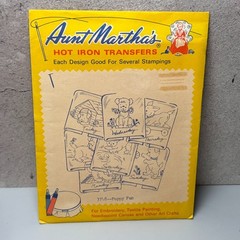 VTG MCM Transfer Pattern Hot Iron On Aunt Martha’s Animals Puppy Fun Dogs