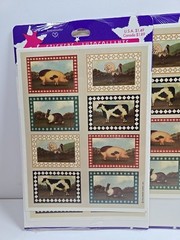 (Set of 4) Vintage Ambassador Farm Animals 4 Sheet Sticker Package. USA Made