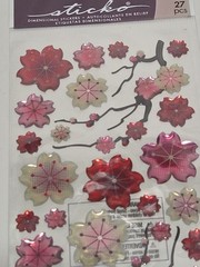 2010 Cherry Blossoms Sweet Sakura Scrapbook stickers sparkled EK Success Unused