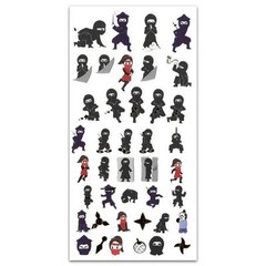 CUTE NINJA STICKERS Japanese Culture Paper Foil Sticker Sheet Scrapbook Kawaii