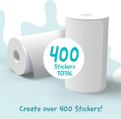 Sticker Maker Refill Pack – 10 Rolls: 5 Round, 5 Square – Makes 400 Custom Stick