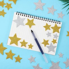 Gold Silver Glitter Foam Stickers Star Self Adhesive Kids Party Decorations