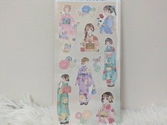 Japanese Kimono Girl Sticker Selection Set Made in Japan Kawaii Decorative Seal