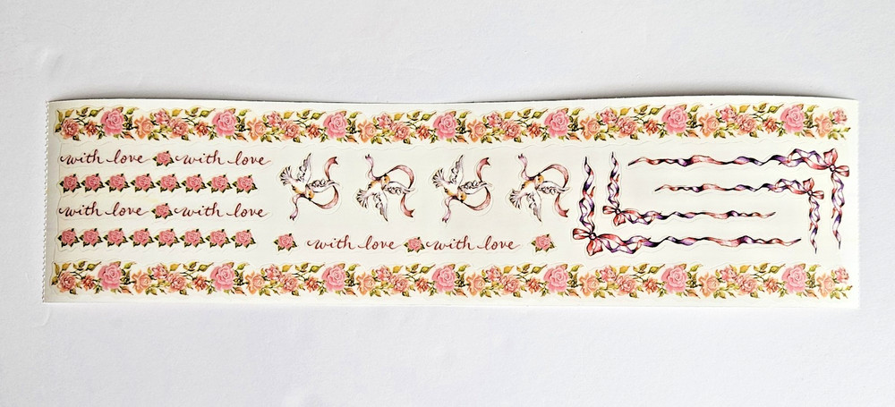 PSX Design WEDDING MEMORIES BORDERS 12″ Sticker Sheet SR1203 (2002) Pink Flowers