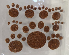 DARICE Scrapbook Foamies Stickers Paw Prints Copper Glitter NOS 1 sheet