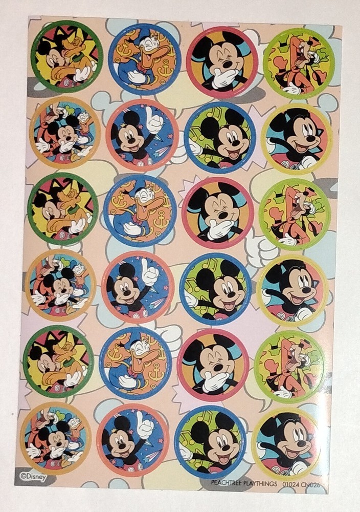 Disney Mickey Mouse And Friends Stickers 1 Full Sheet Of 24 Stickers