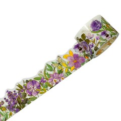 Wrapables Landscape Floral Metallic Gold Foil Washi Tape, 30mm x 3M