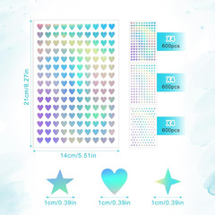 1800Pcs Mini Holographic Stickers, Glitter Foil Shiny Small Stickers Self
