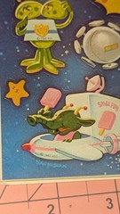 Vintage American Greetings Stickers Aliens Outer Space Robot 1 Sheet