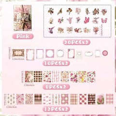 All-in-One Flower Theme Scrapbook Kit – 100 Decorative Pieces for Crafting