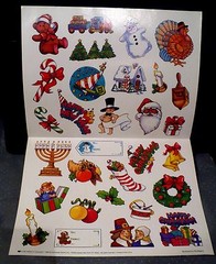1986 SCHOLASTIC CHRISTMAS & NEW YEAR’S 30 STICKERS 1 SHEET 11″ x 17″ LOOK!!!